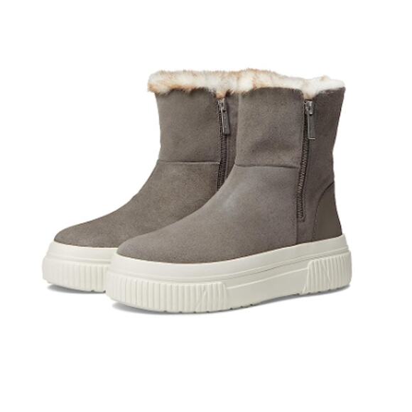 J/Slides Women's Wally Bootie Size 7.5 Grey Suede Waterproof Fur Lined NIB - Picture 1 of 11